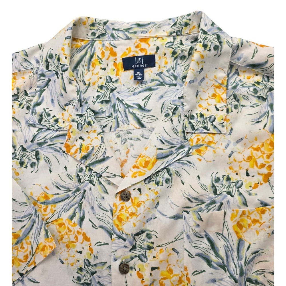NWT George Hawaiian Short Sleeve Button Up Shirt Mens 3XL Tropical Print
